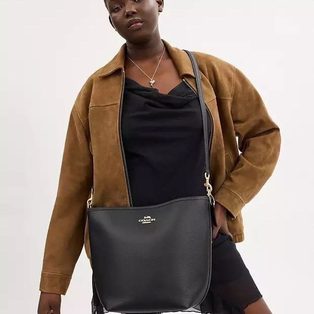 Sold NWT Coach CT803 Leather City Large Bucket Bag Gold/Black - Picture 8 of 11